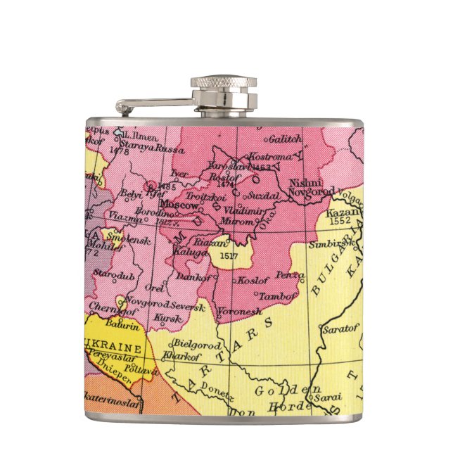 MAP: EXPANSION OF RUSSIA HIP FLASK (Front)