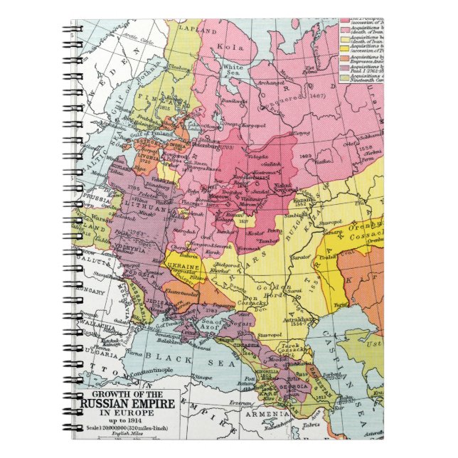 MAP: EXPANSION OF RUSSIA SPIRAL NOTEBOOK (Front)