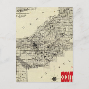 Map Fresno County, California Postcard