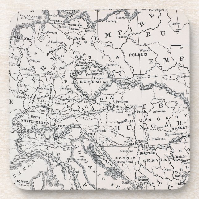 MAP: GERMANY AND AUSTRIA COASTER (Front)