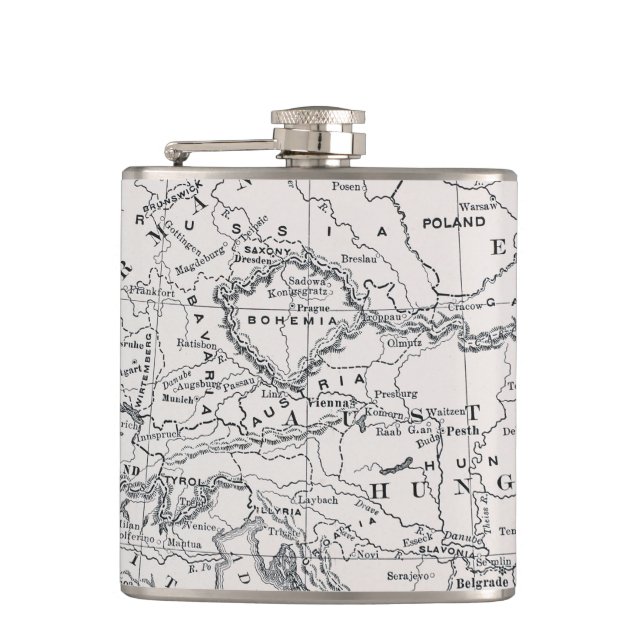 MAP: GERMANY AND AUSTRIA HIP FLASK (Front)