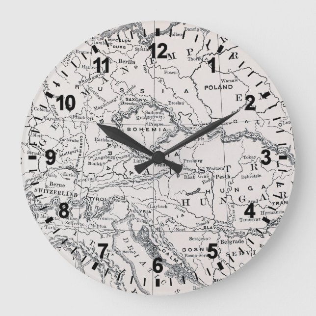 MAP: GERMANY AND AUSTRIA LARGE CLOCK (Front)