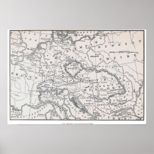 MAP: GERMANY AND AUSTRIA POSTER
