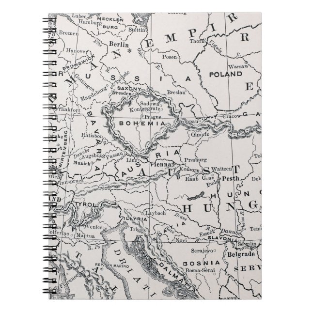 MAP: GERMANY AND AUSTRIA SPIRAL NOTEBOOK (Front)