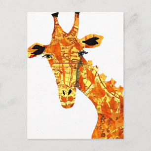 Map Giraffe Postcard
