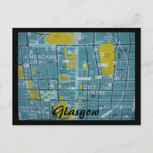 map glasgow postcard