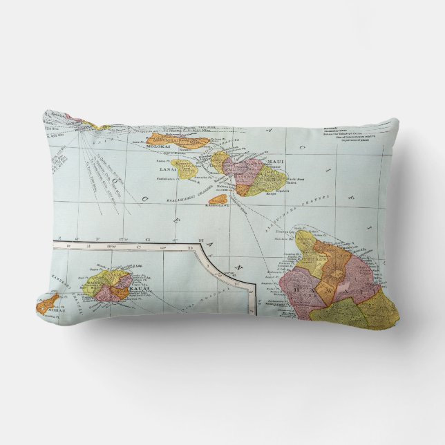 Map: Hawaii, 1905 Lumbar Cushion (Front)