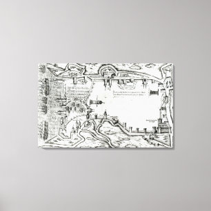 Map illustrating La Rochelle occupied Canvas Print