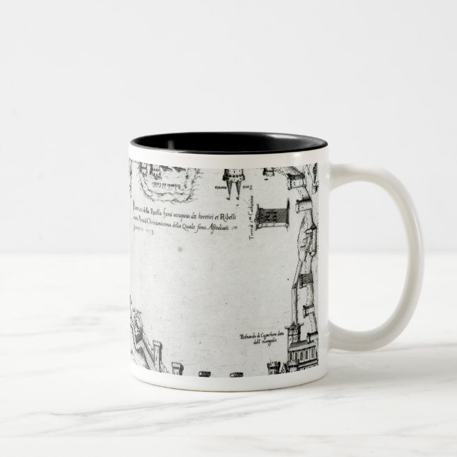 Map illustrating La Rochelle occupied Two-Tone Coffee Mug (Right)