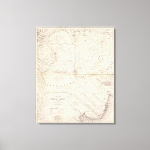 Map, Indian Territory South of the Pampas Region Canvas Print