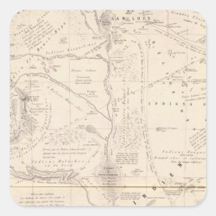 Map, Indian Territory South of the Pampas Region Square Sticker