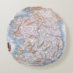 Map: Ireland, 1851 Round Cushion