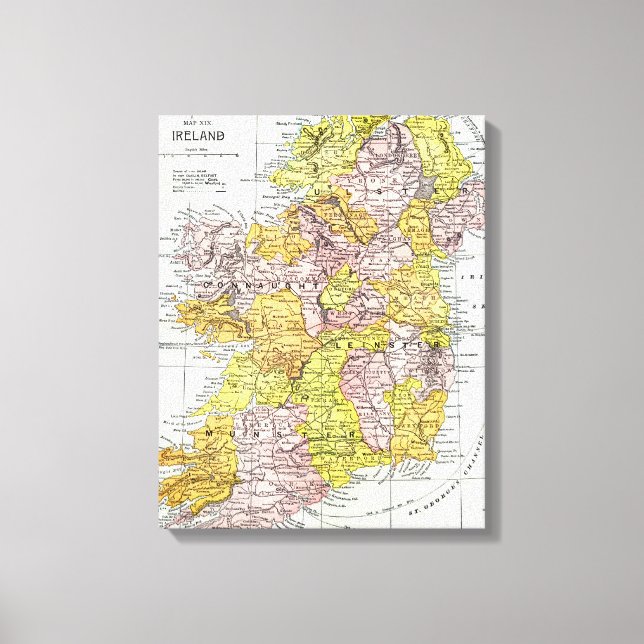 MAP: IRELAND, c1890 Canvas Print (Front)