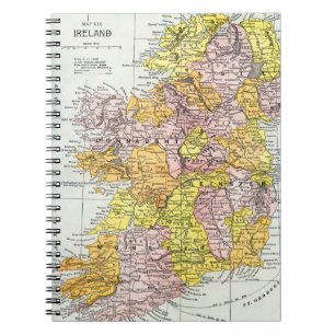 MAP: IRELAND, c1890 Notebook