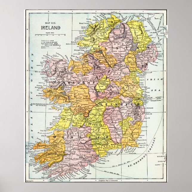 MAP: IRELAND, c1890 Poster (Front)