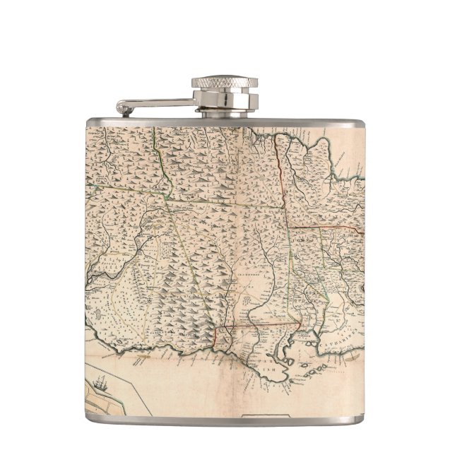 MAP: JAMAICA, 1755 2 HIP FLASK (Front)