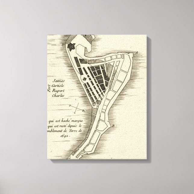 MAP: JAMAICA, 1755 CANVAS PRINT (Front)