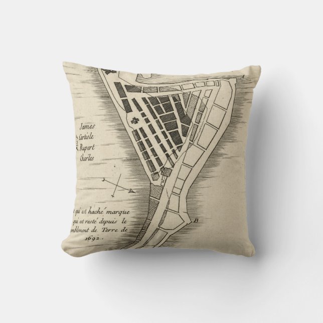 MAP: JAMAICA, 1755 CUSHION (Front)