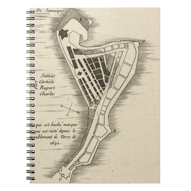 MAP: JAMAICA, 1755 SPIRAL NOTEBOOK (Front)