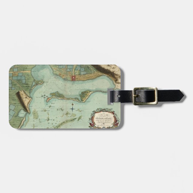 MAP: JAMAICA, 1756 LUGGAGE TAG (Front Horizontal)