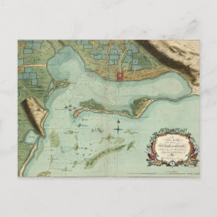 MAP: JAMAICA, 1756 POSTCARD