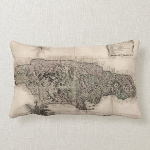 MAP: JAMAICA, 1763 LUMBAR CUSHION