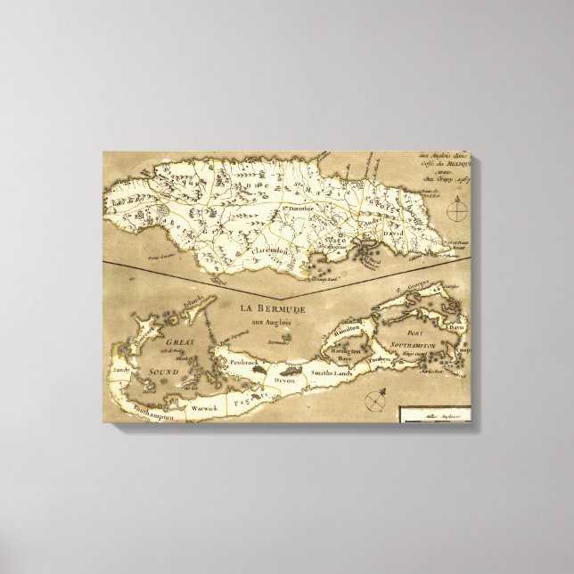 MAP: JAMAICA, 1767 CANVAS PRINT (Front)