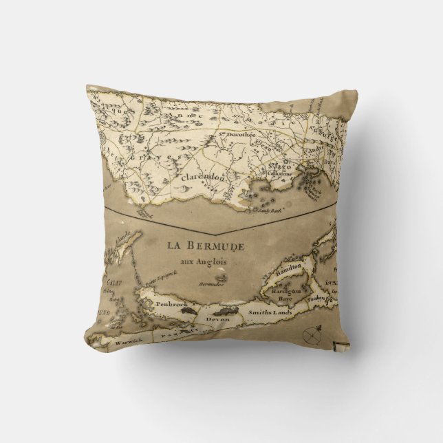 MAP: JAMAICA, 1767 CUSHION (Front)