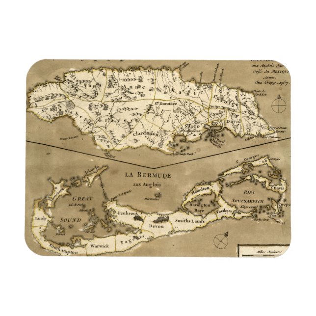 MAP: JAMAICA, 1767 MAGNET (Horizontal)