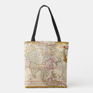 Map L'Asie Dressee Tote Bag