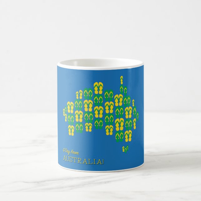 Map made of Aussie thongs Coffee Mug (Center)