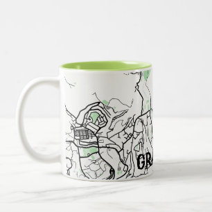 Map minimalist map of Granada - Natural Color Two-Tone Coffee Mug