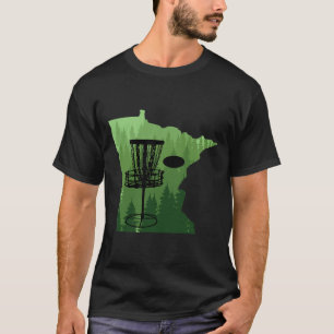 Map Minnesota Disc Golf Player Frisbees Disc Golfe T-Shirt