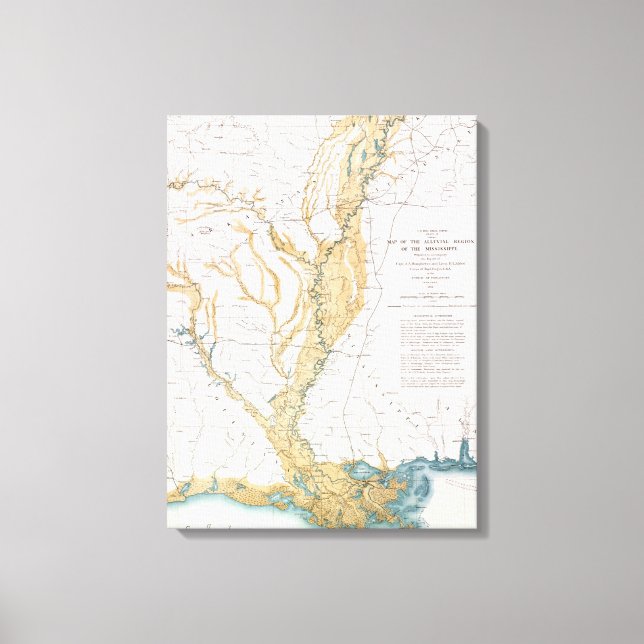 MAP: MISSISSIPPI RIVER, 1861 CANVAS PRINT (Front)