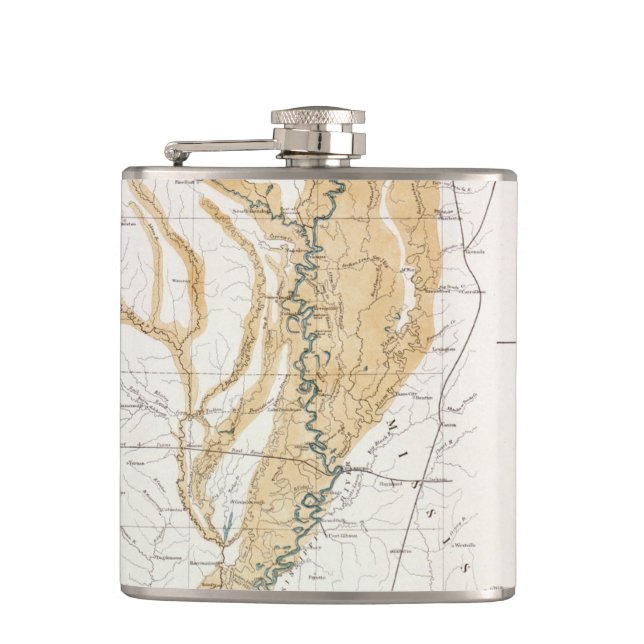 MAP: MISSISSIPPI RIVER, 1861 HIP FLASK (Front)