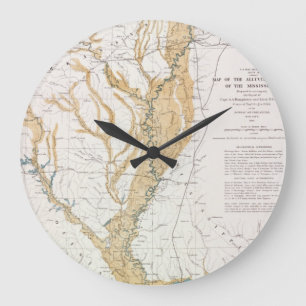 MAP: MISSISSIPPI RIVER, 1861 LARGE CLOCK