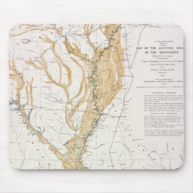 MAP: MISSISSIPPI RIVER, 1861 MOUSE PAD (Front)