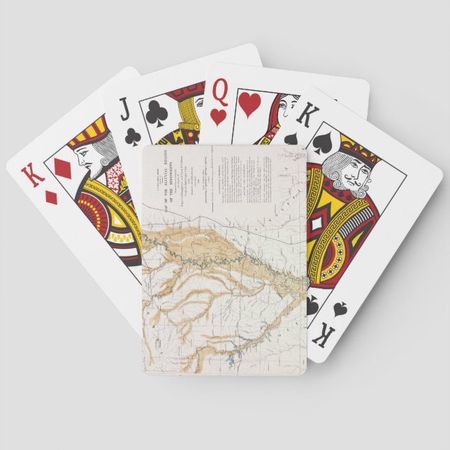 MAP: MISSISSIPPI RIVER, 1861 PLAYING CARDS (Back)