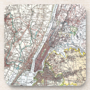 Map: New York Area, 1906 Coaster