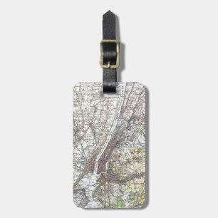 Map: New York Area, 1906 Luggage Tag