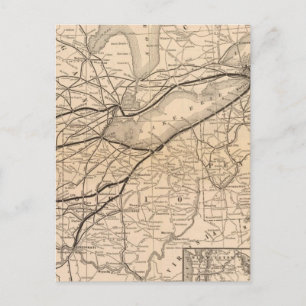 Map New York Central and Hudson River Railroad Postcard