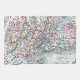 Map New York City Tea Towel