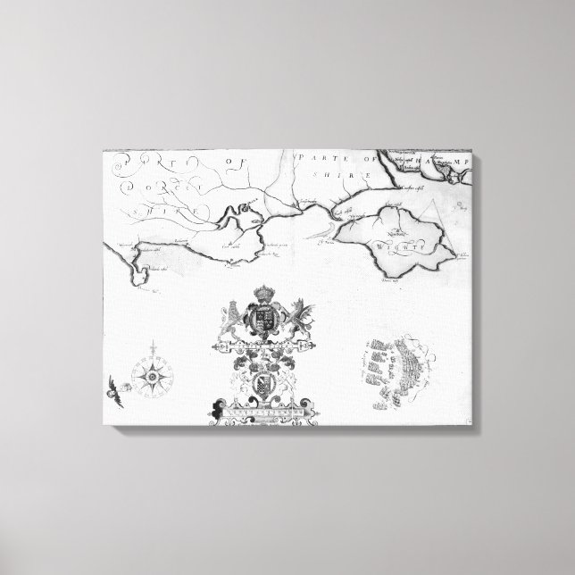Map No.7 showing the route of the Armada fleet Canvas Print (Front)