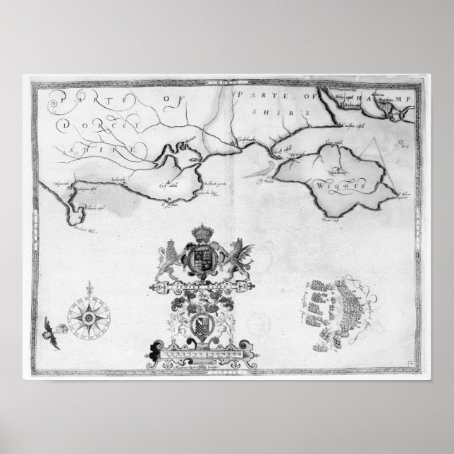Map No.7 showing the route of the Armada fleet Poster (Front)