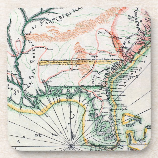 Map: North America, 1742 Coaster (Front)
