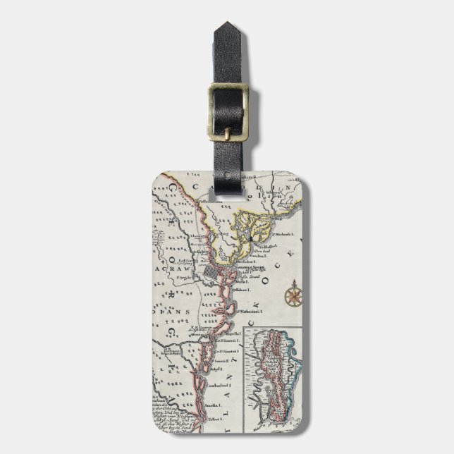 Map: North America, C1700 Luggage Tag (Front Vertical)