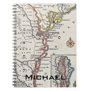 Map: North America, C1700 Spiral Notebook