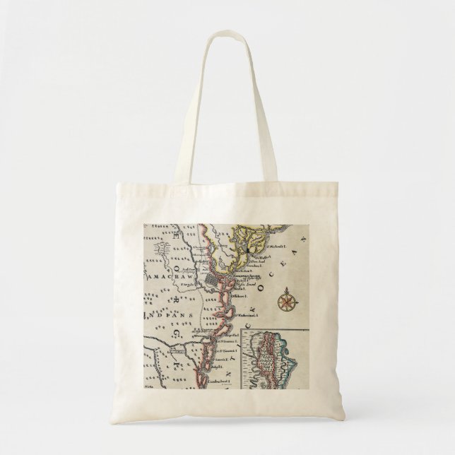 Map: North America, C1700 Tote Bag (Front)