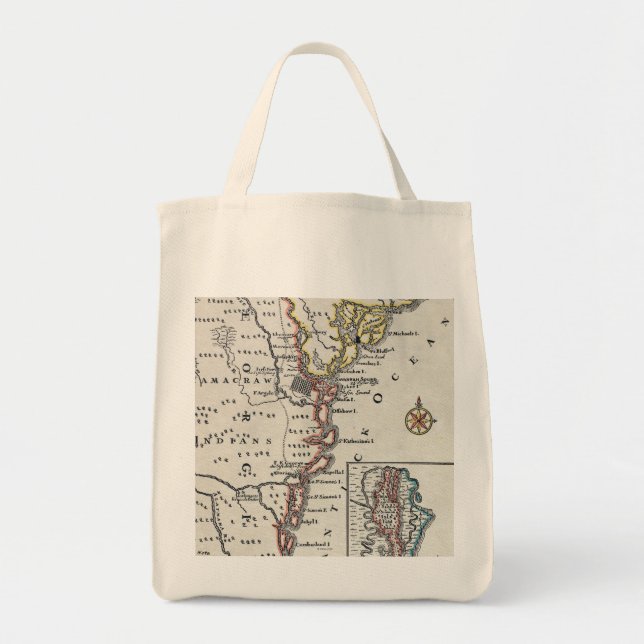 Map: North America, C1700 Tote Bag (Front)