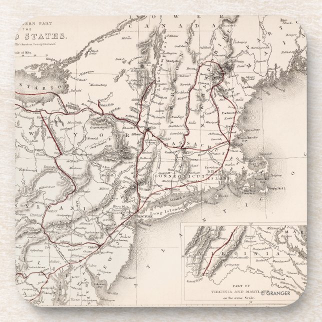 Map: Northeast USA Coaster (Front)